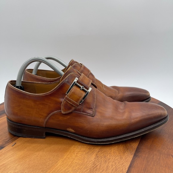 Magnanni Other - Magnanni Marco Mens 9 Monk Strap Cuero Loafer Dress Shoes Brown Leather 13276